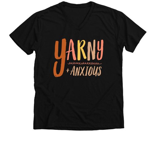 Yarny + Anxious Black V-Neck Unisex Tee