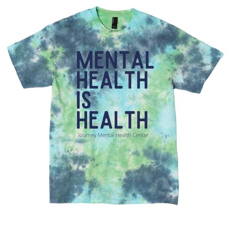 Mental Health Is Health, a Planet Earth Colorburst Crystal Tie Dye Tee