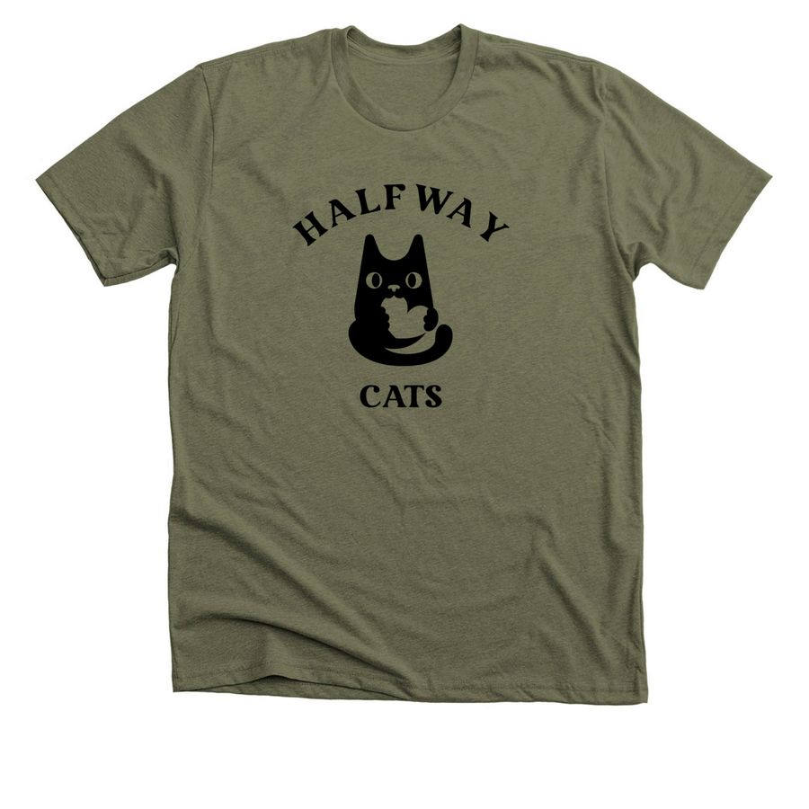 Halfway Cats Fundraiser, a Heather Olive Premium Unisex Tee