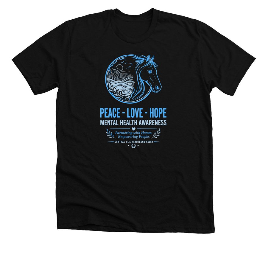 Heartland Haven - Peace, Love, Hope, a Solid Black Blend Premium Unisex Tee