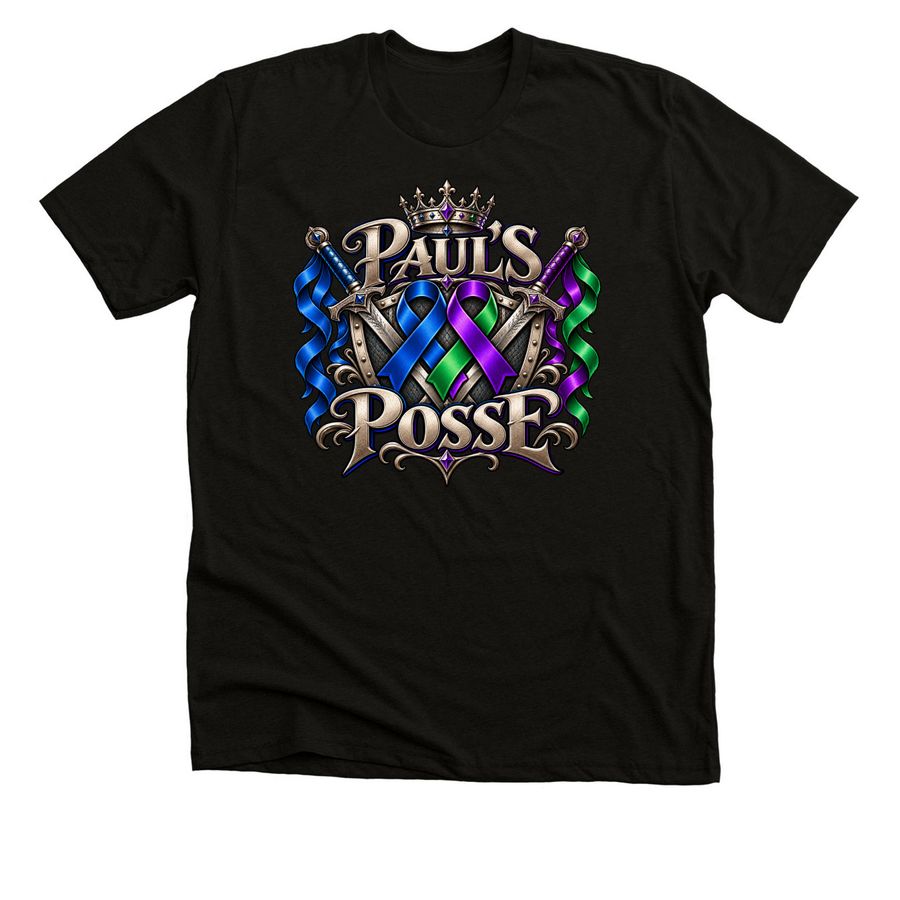 Paul's Posse, a Black Heather Premium Unisex Tee