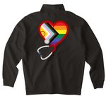 cozy pride, a Black Midweight Quarter Zip Pullover (back-view)