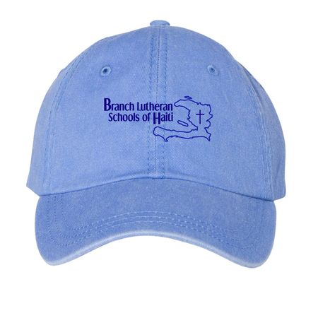 Branch Schools - Sharing Jesus, a Periwinkle Printed Pigment Dye Baseball Cap