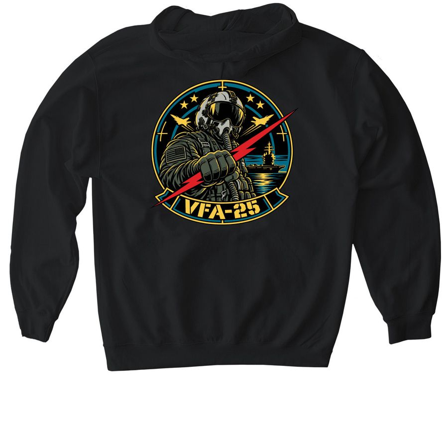 VFA 25 WITH HELMET&nbsp;, a Black Gildan Softstyle Pullover Hoodie