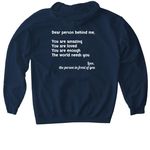 2026 Boogie tee&nbsp;, a Navy Gildan Softstyle Pullover Hoodie (back-view)
