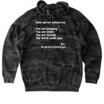 2026 Boogie tee&nbsp;, a Black Camo Heavyweight Camo Pullover Hoodie (back-view)