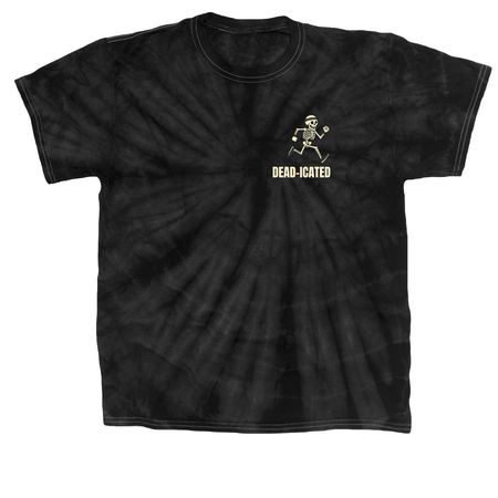 Skeleton Series - Running Skelly, a Black Classic Tie Dye Tee