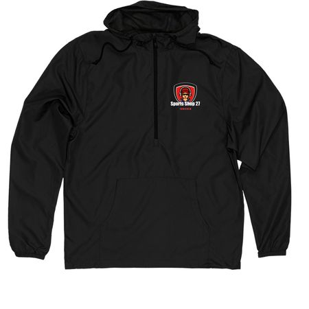 SportsShop27 Quarter-Zip WindBreaker, a Black Quarter-Zip Windbreaker