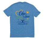 DS ACT Step Up For Down Syndrome, a Azure Blue Allmade Eco Triblend Unisex Tee (back-view)