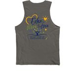 DS ACT Step Up For Down Syndrome, a Asphalt Premium Cotton Tank (back-view)