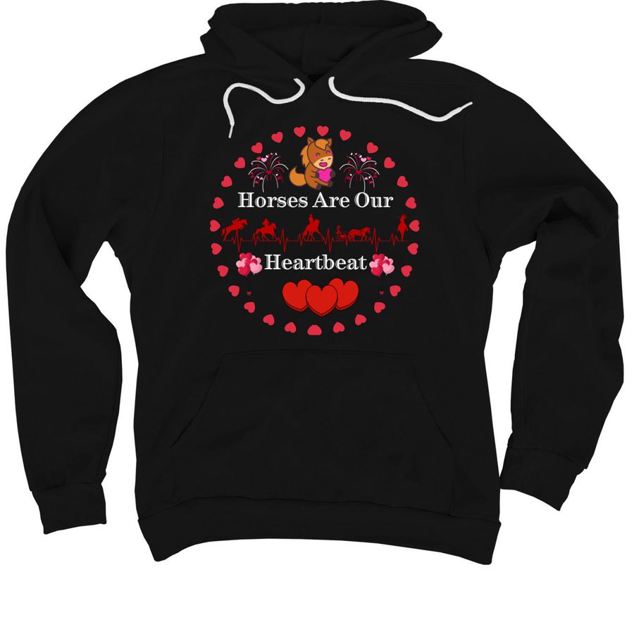 February Heartbeat Logo, a Black Premium Pullover Hoodie
