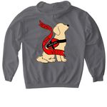 Respect the Vest | Wag for Mags, a Charcoal Gildan Softstyle Pullover Hoodie (back-view)