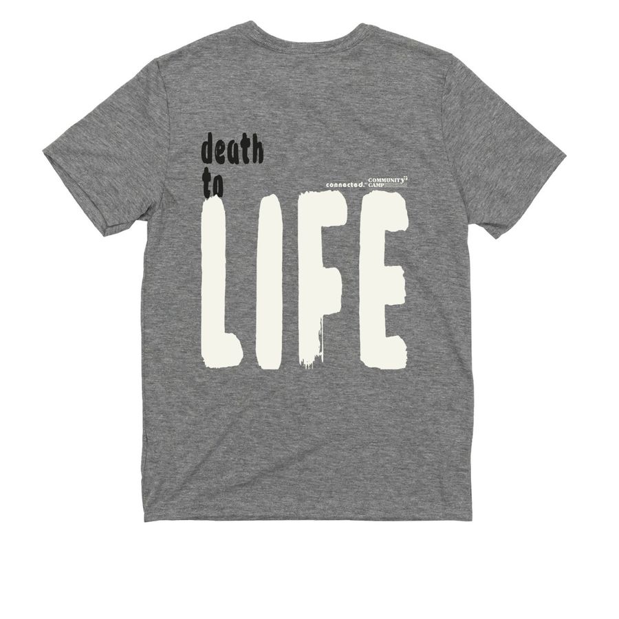 Community Camp Merch, a Aluminum Grey Allmade Youth Eco Triblend Tee (back-view)