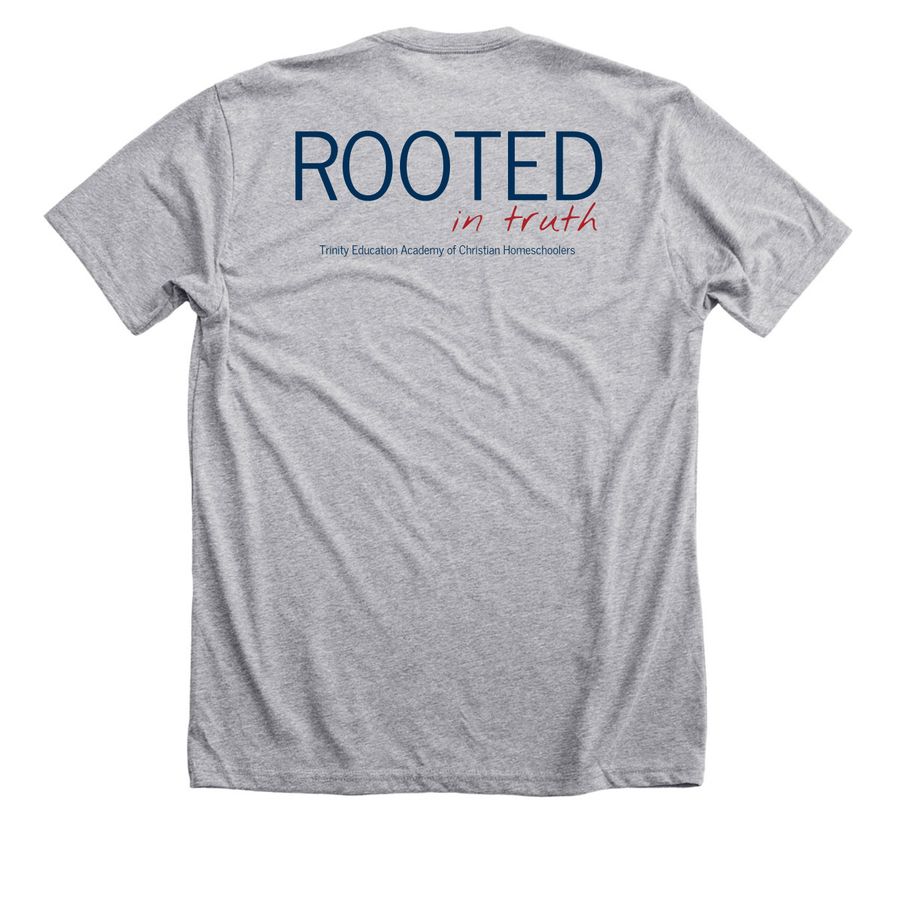 Freedom/Roots, a Athletic Heather Premium Unisex Tee (back-view)