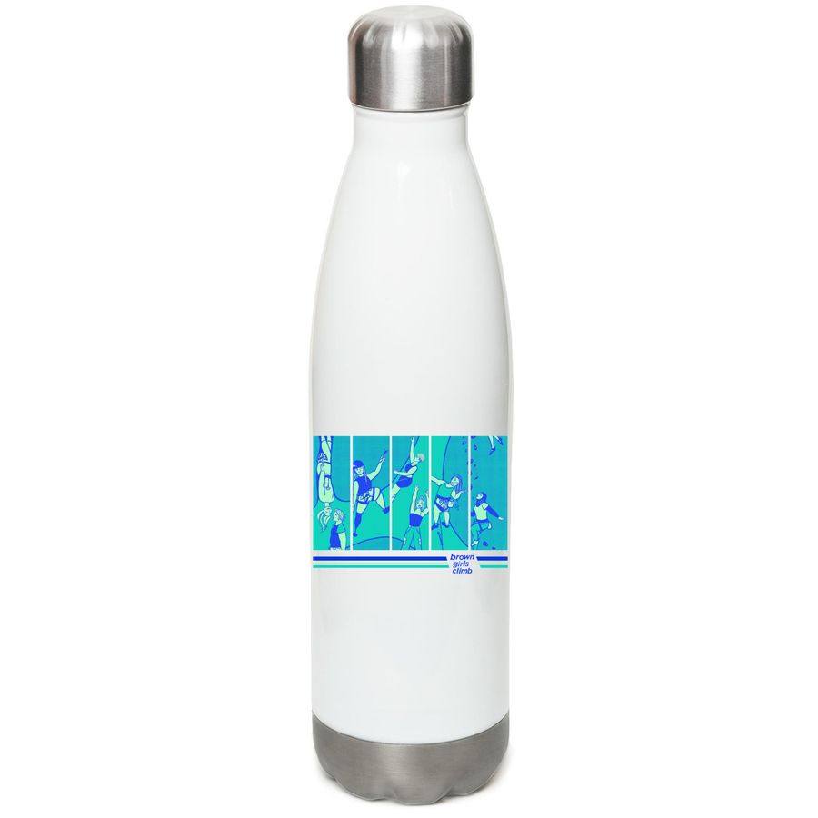 Brown Girls Climb&nbsp;, a White Stainless Steel Water Bottle