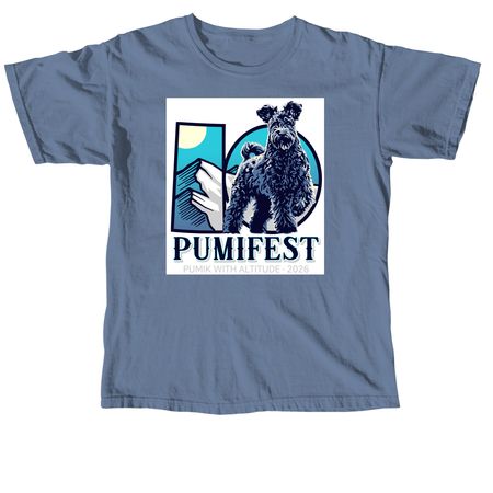 Large Logo Items, a Blue Jean Comfort Colors Unisex Tee