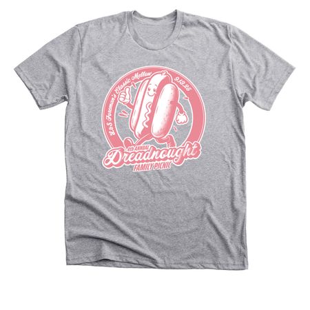 DFP '25 Red and White Logo Tee, a Athletic Heather Premium Unisex Tee