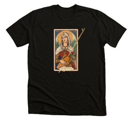 The High Priestess of Diddley Bows, a Solid Black Blend Premium Unisex Tee