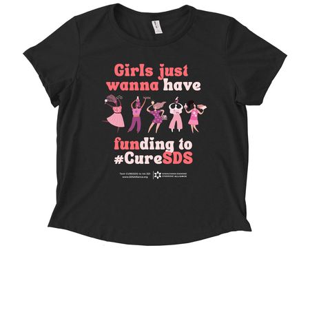 Just wanna have funDING to #CureSDS, a Deep Black Allmade Eco Triblend Women?s Scoop Neck Tee