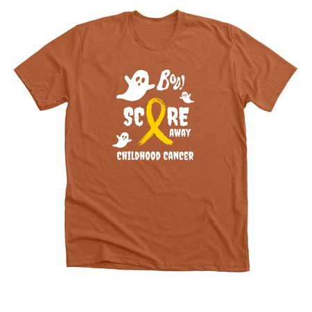 Scare Away Childhood Cancer&nbsp;, a Heather Autumn Premium Unisex Tee