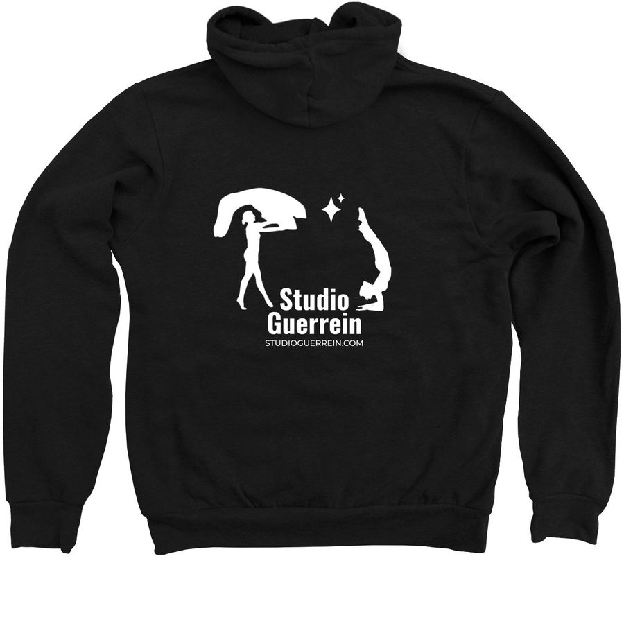 Studio Guerrein Logo Top, a Black Zip Up Hoodie (back-view)