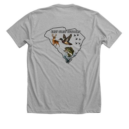 East Coast Outdoors, a Athletic Heather Premium Unisex Tee (back-view)