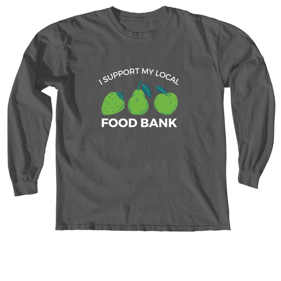 I Support My Local Food Bank, a Pepper Comfort Colors Long Sleeve Tee