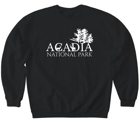 Acadia National Park, a Black Softstyle Crewneck Sweatshirt