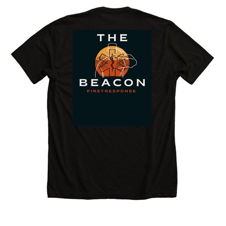 the beacon&nbsp;, a Solid Black Blend Premium Unisex Tee (back-view)
