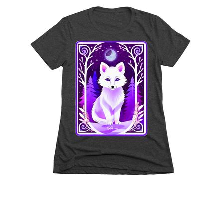 Little Snow Fox, a Charcoal Women's Slim Fit Tee