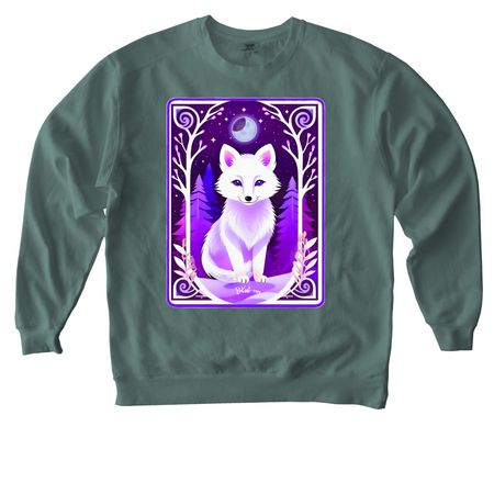 Little Snow Fox, a Blue Spruce Comfort Colors Crewneck Sweatshirt