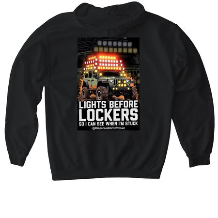 Lights b4 Lockers, a Black Gildan Softstyle Pullover Hoodie (back-view)