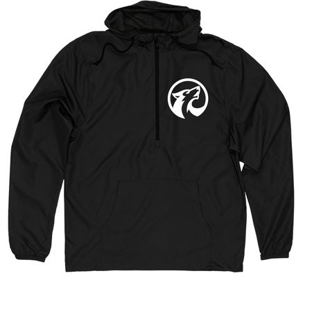 Wolves Windbreaker, a Black Quarter-Zip Windbreaker