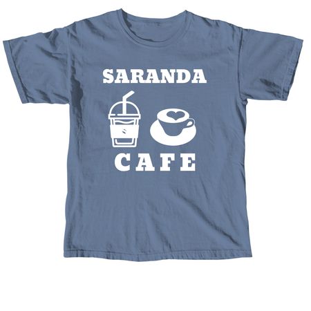 Saranda Cafe, a Blue Jean Comfort Colors Unisex Tee