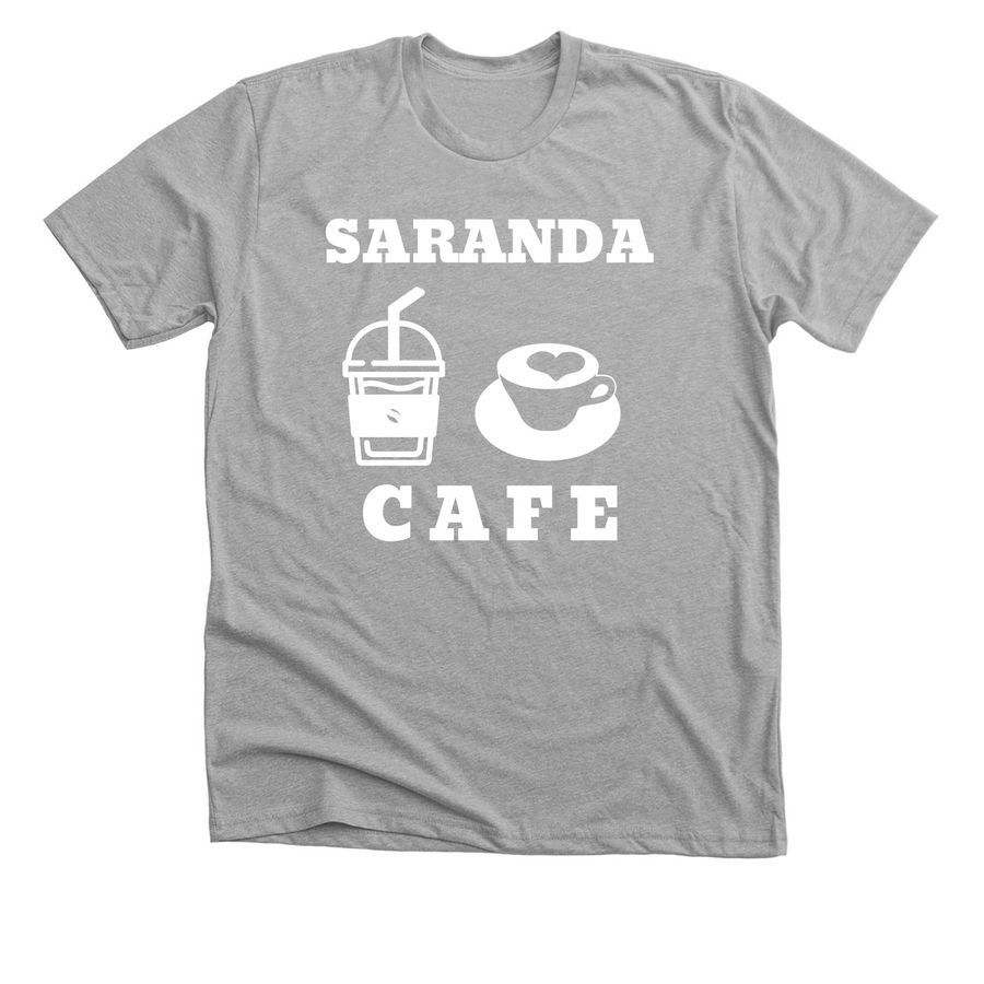 Saranda Cafe, a Athletic Heather Premium Unisex Tee