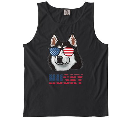 Seeing Stars & Stripes, a Black Comfort Colors Tank Top
