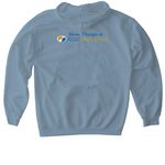 MCMS Music Therapy: More Music Please, a Stone Blue Gildan Softstyle Pullover Hoodie (back-view)