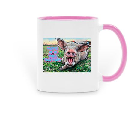 Queen Jolene Graffiti Mug&nbsp;, a Pink Two-Tone Ceramic Mug