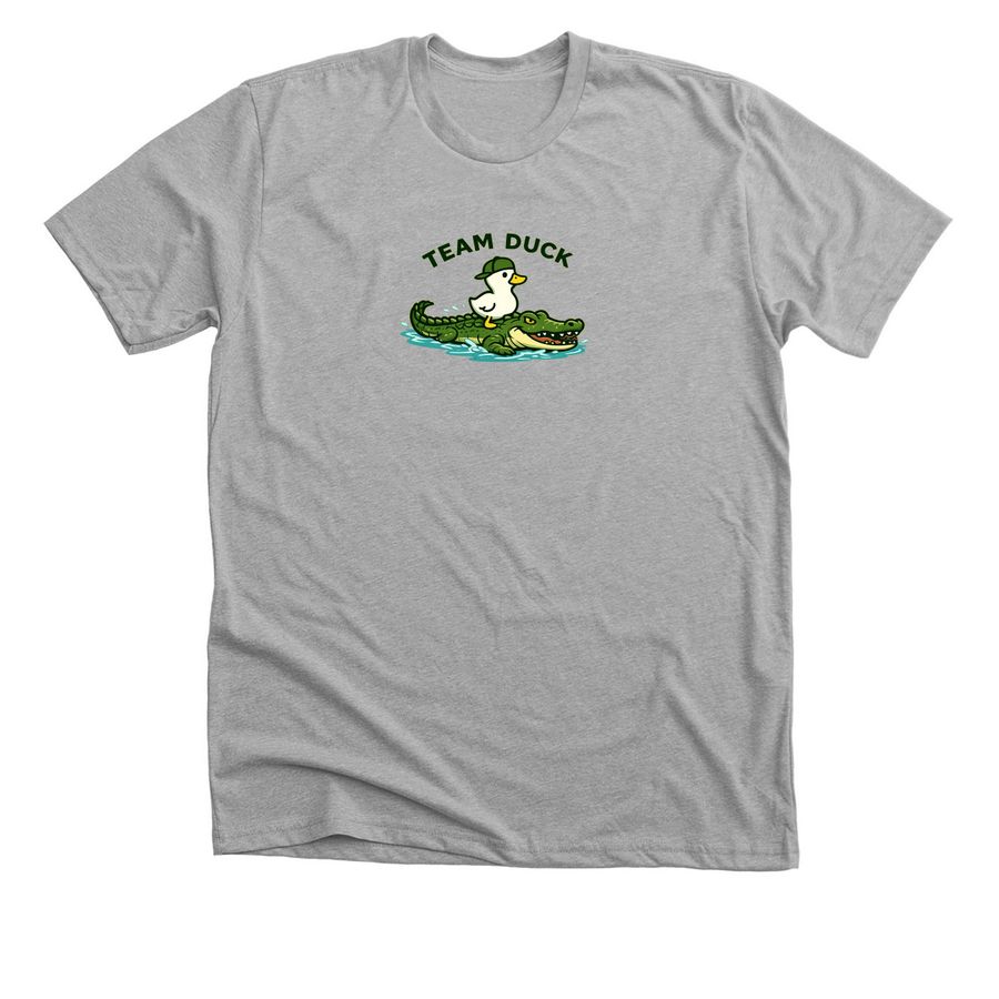 Team Duck vs Croc Tees, a Athletic Heather Premium Unisex Tee