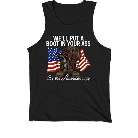 Red, White & FAFO, a Black Premium Cotton Tank