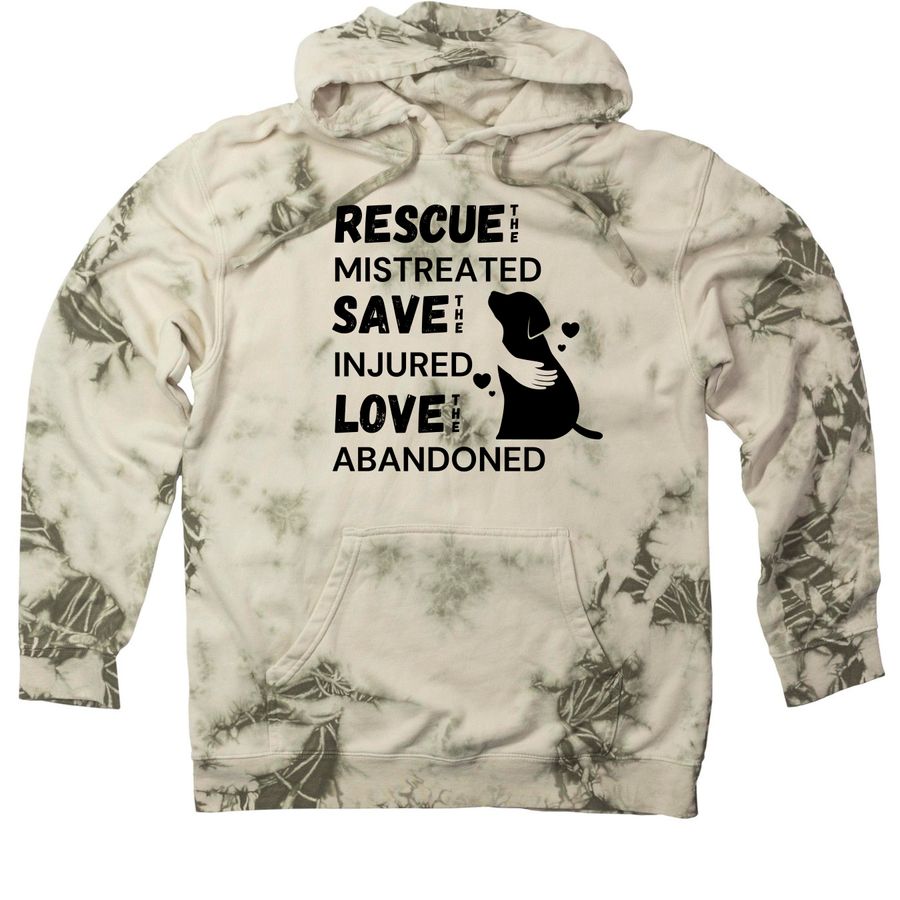 Rescue Shirt, a Olive Tie Dyed Pullover Hoodie