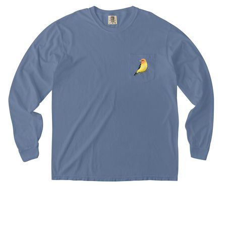 Point Blue 2026 Bird-A-Thon Pocket Tee, a Blue Jean Comfort Colors Long Sleeve Pocket Tee