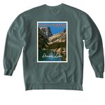 Upstream RMNP, a Blue Spruce Comfort Colors Crewneck Sweatshirt (back-view)