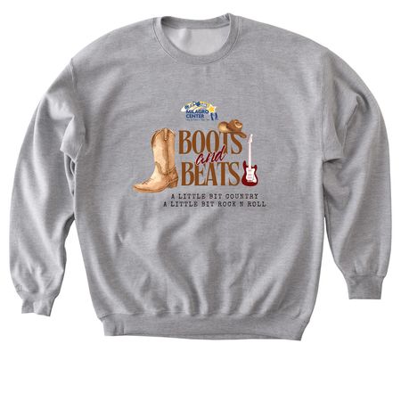 Boots and Beats, a Sport Grey Softstyle Crewneck Sweatshirt