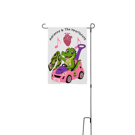 #TEAMADRIENNE FLAG, a White 12" x 18" Yard Flag with Stake
