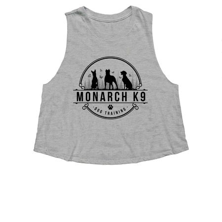 Monarch K9 Spring, a Athletic Heather Women's Cropped Racerback Tank