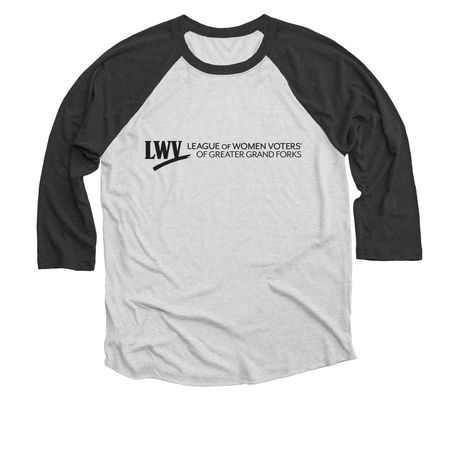 LWV GGF, a Black and Heather White 3/4 Sleeve Baseball Tee