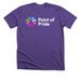 Point of Pride logo top, a Heather Team Purple Premium Unisex Tee
