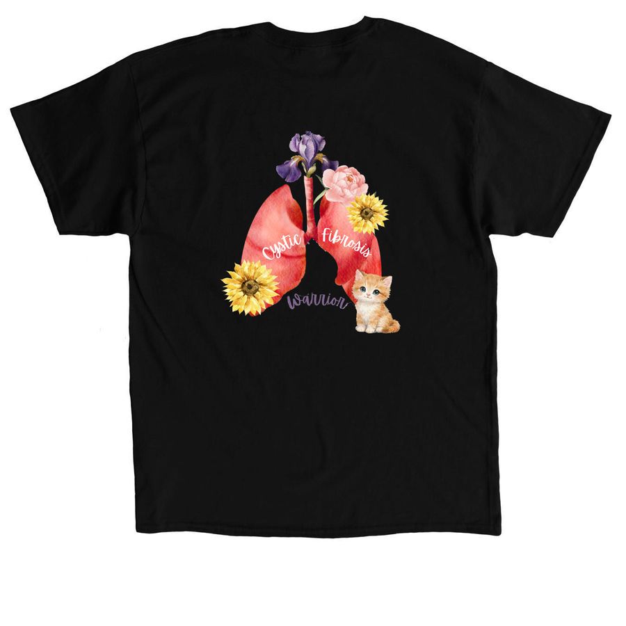 The Fighting Iris, a Black Classic Unisex Tee (back-view)