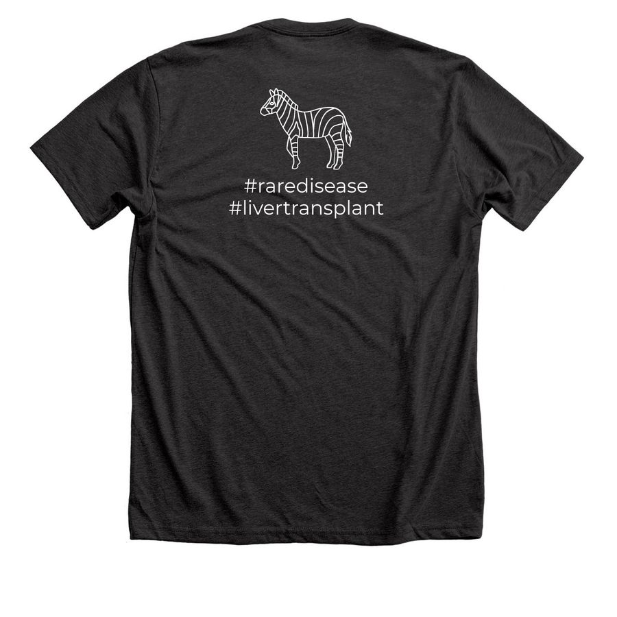 Rylynn?s Liver Journey, a Dark Grey Heather Premium Unisex Tee (back-view)